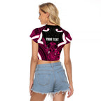 Mawhero Aotearoa Atua Tumatauenga Personalised Raglan Cropped T Shirt Maori God Of War Tiki With Taiaha