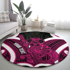 Mawhero Aotearoa Atua Tumatauenga Personalised Round Carpet Maori God Of War Tiki With Taiaha
