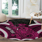 Mawhero Aotearoa Atua Tumatauenga Personalised Round Carpet Maori God Of War Tiki With Taiaha