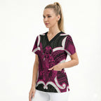 Mawhero Aotearoa Atua Tumatauenga Personalised Scrub Top Maori God Of War Tiki With Taiaha