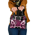 Mawhero Aotearoa Atua Tumatauenga Personalised Shoulder Handbag Maori God Of War Tiki With Taiaha