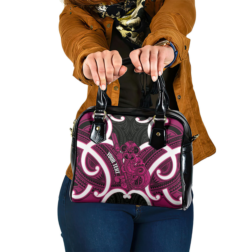 Mawhero Aotearoa Atua Tumatauenga Personalised Shoulder Handbag Maori God Of War Tiki With Taiaha