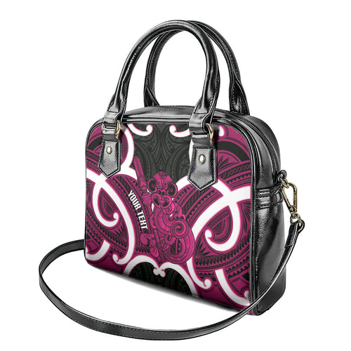Mawhero Aotearoa Atua Tumatauenga Personalised Shoulder Handbag Maori God Of War Tiki With Taiaha