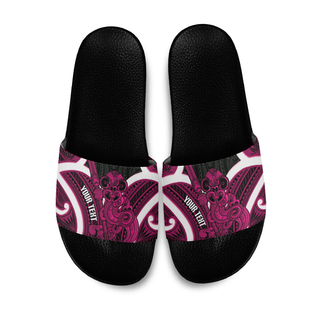 Mawhero Aotearoa Atua Tumatauenga Personalised Slide Sandals Maori God Of War Tiki With Taiaha
