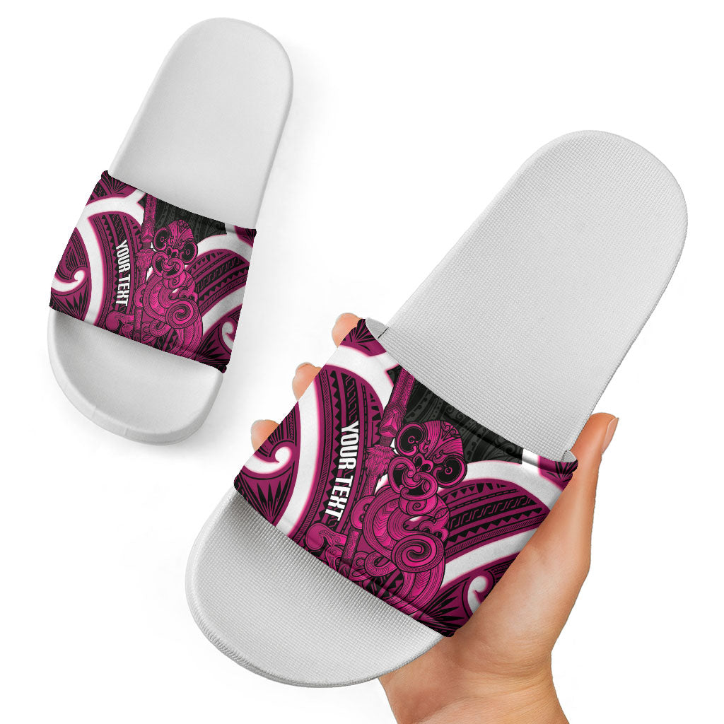 Mawhero Aotearoa Atua Tumatauenga Personalised Slide Sandals Maori God Of War Tiki With Taiaha