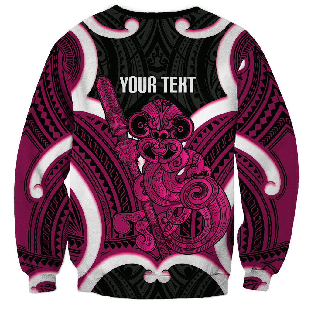 Mawhero Aotearoa Atua Tumatauenga Personalised Sweatshirt Maori God Of War Tiki With Taiaha