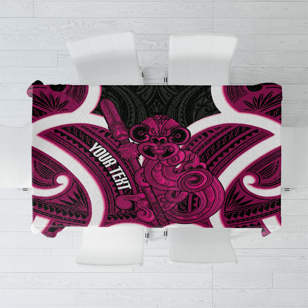 Mawhero Aotearoa Atua Tumatauenga Personalised Tablecloth Maori God Of War Tiki With Taiaha
