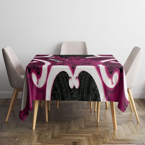 Mawhero Aotearoa Atua Tumatauenga Personalised Tablecloth Maori God Of War Tiki With Taiaha