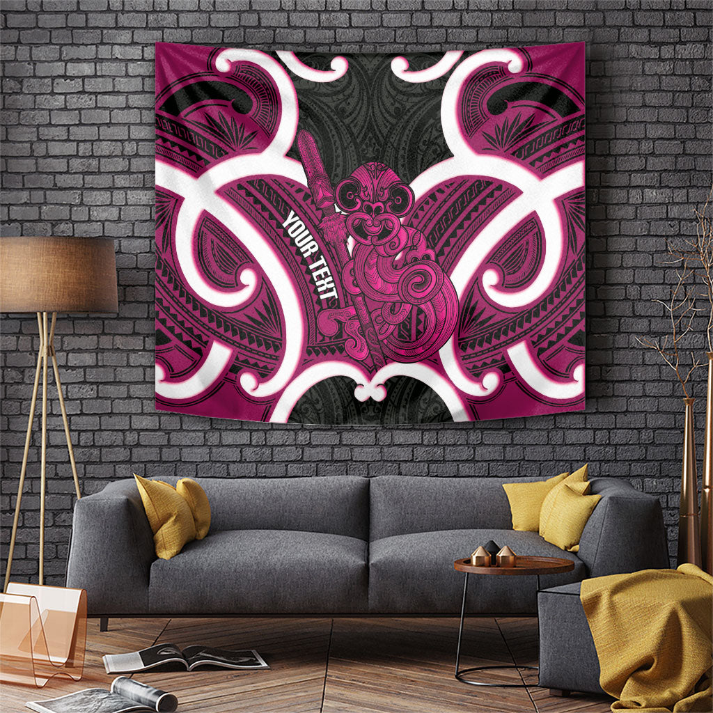 Mawhero Aotearoa Atua Tumatauenga Personalised Tapestry Maori God Of War Tiki With Taiaha