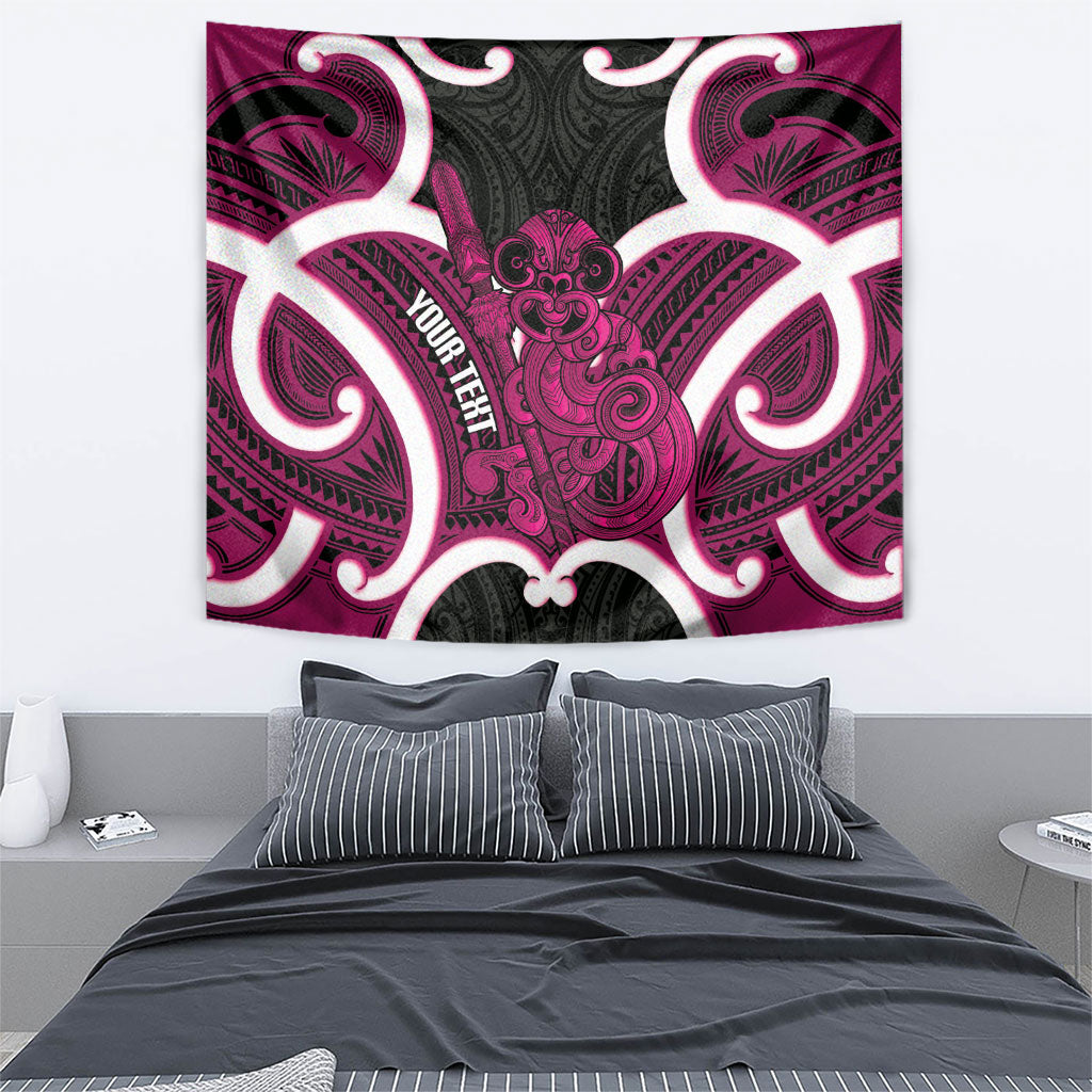 Mawhero Aotearoa Atua Tumatauenga Personalised Tapestry Maori God Of War Tiki With Taiaha