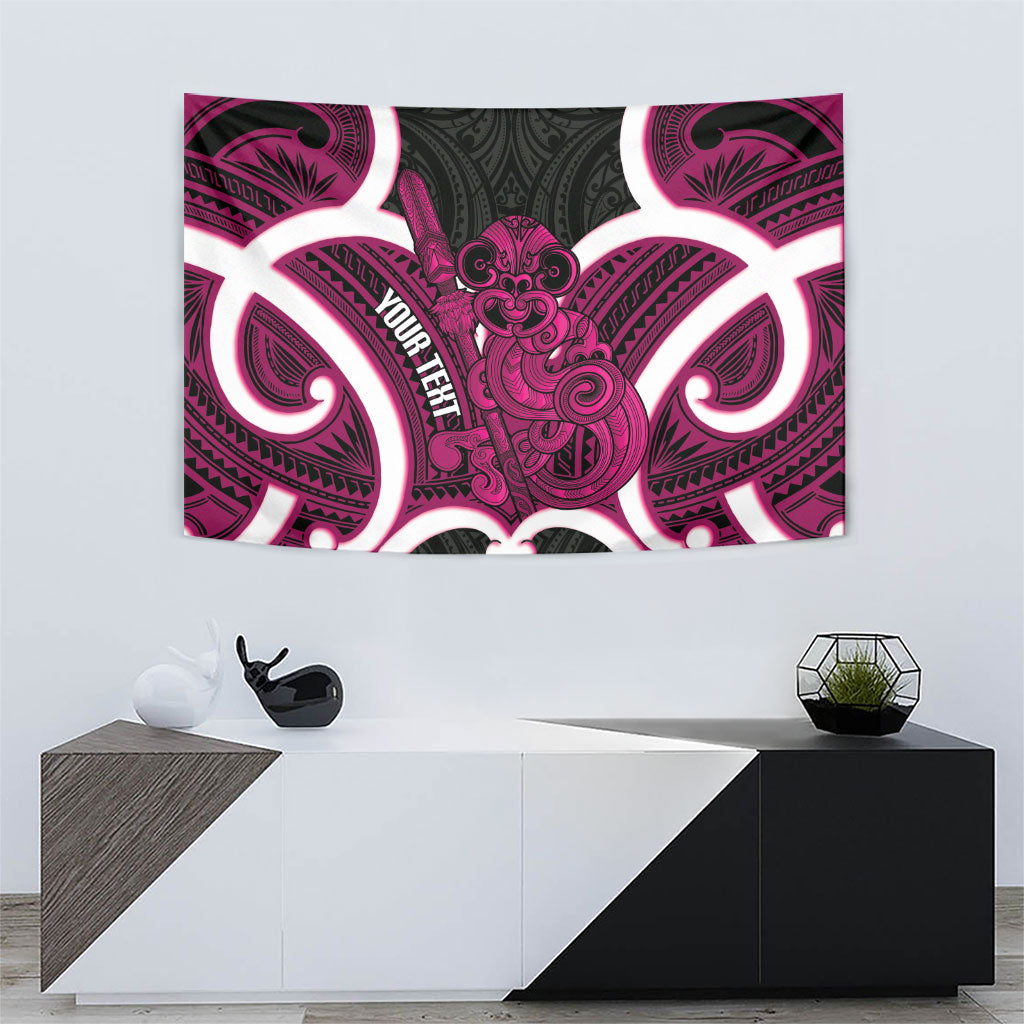 Mawhero Aotearoa Atua Tumatauenga Personalised Tapestry Maori God Of War Tiki With Taiaha