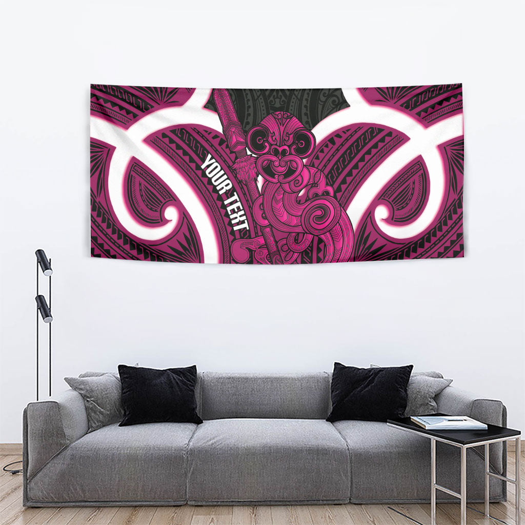 Mawhero Aotearoa Atua Tumatauenga Personalised Tapestry Maori God Of War Tiki With Taiaha