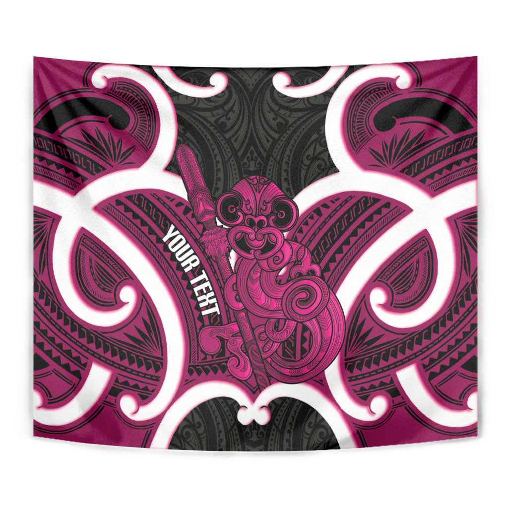 Mawhero Aotearoa Atua Tumatauenga Personalised Tapestry Maori God Of War Tiki With Taiaha
