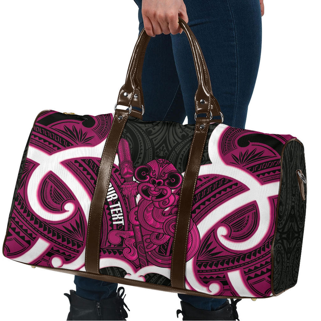Mawhero Aotearoa Atua Tumatauenga Personalised Travel Bag Maori God Of War Tiki With Taiaha