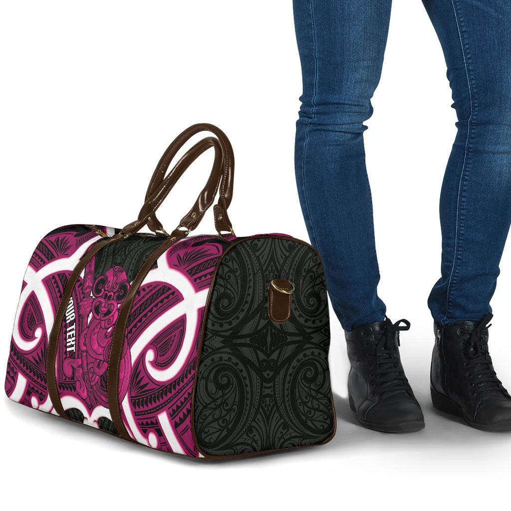 Mawhero Aotearoa Atua Tumatauenga Personalised Travel Bag Maori God Of War Tiki With Taiaha