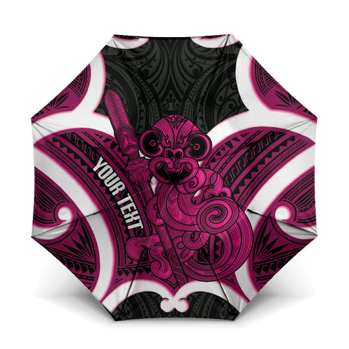Mawhero Aotearoa Atua Tumatauenga Personalised Umbrella Maori God Of War Tiki With Taiaha