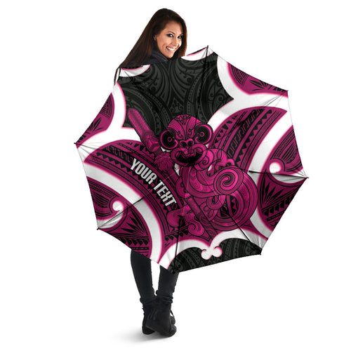 Mawhero Aotearoa Atua Tumatauenga Personalised Umbrella Maori God Of War Tiki With Taiaha