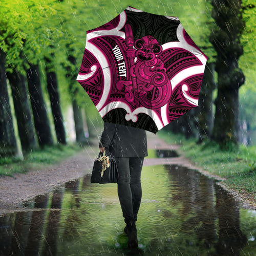Mawhero Aotearoa Atua Tumatauenga Personalised Umbrella Maori God Of War Tiki With Taiaha