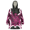 Mawhero Aotearoa Atua Tumatauenga Personalised Wearable Blanket Hoodie Maori God Of War Tiki With Taiaha