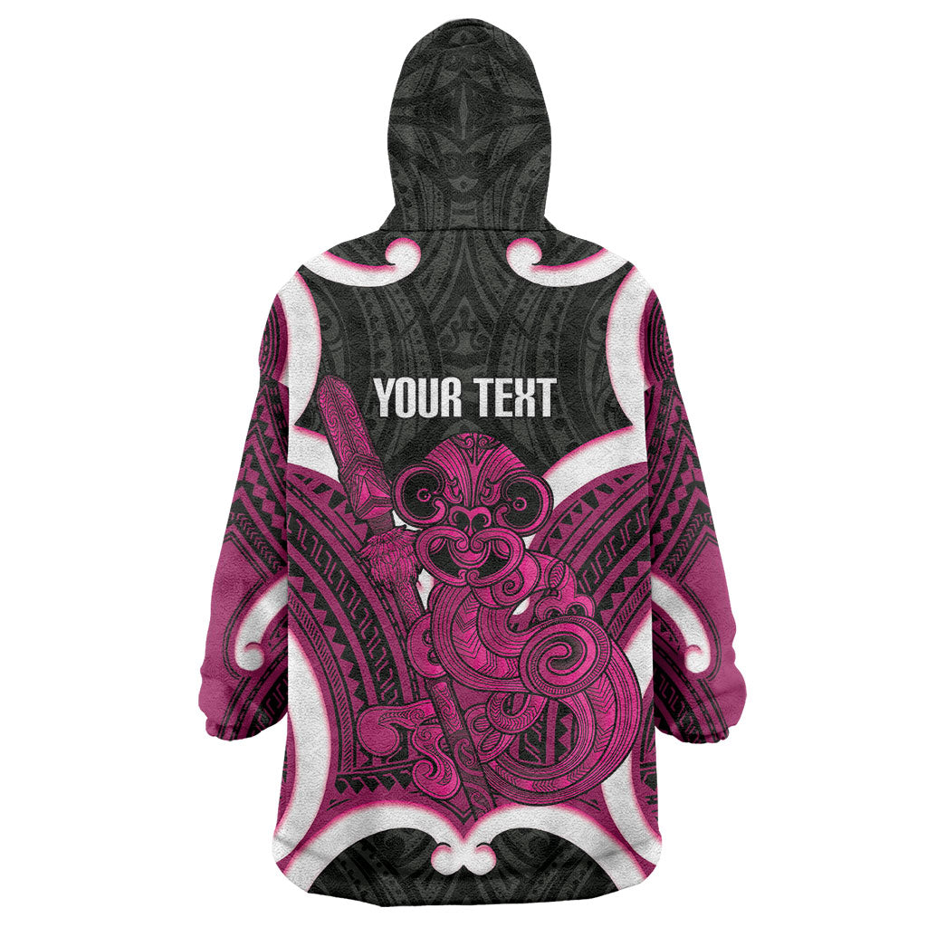 Mawhero Aotearoa Atua Tumatauenga Personalised Wearable Blanket Hoodie Maori God Of War Tiki With Taiaha
