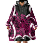 Mawhero Aotearoa Atua Tumatauenga Personalised Wearable Blanket Hoodie Maori God Of War Tiki With Taiaha