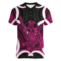 Mawhero Aotearoa Atua Tumatauenga Personalised Women V-Neck T-Shirt Maori God Of War Tiki With Taiaha