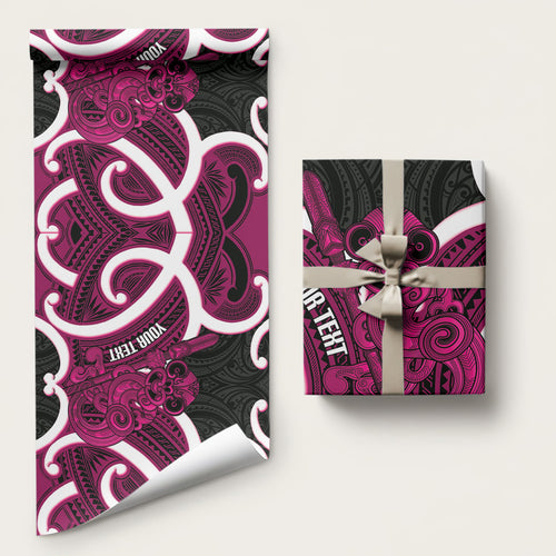 Mawhero Aotearoa Atua Tumatauenga Personalised Wrapping Paper Maori God Of War Tiki With Taiaha