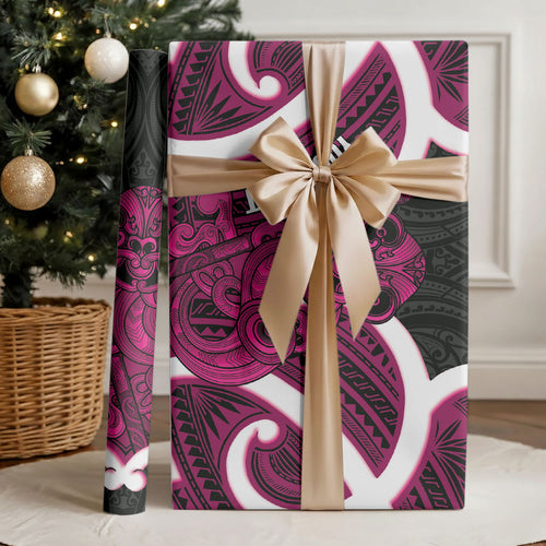 Mawhero Aotearoa Atua Tumatauenga Personalised Wrapping Paper Maori God Of War Tiki With Taiaha