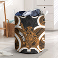 Karaka Aotearoa Atua Tumatauenga Personalised Laundry Basket Maori God Of War Tiki With Taiaha