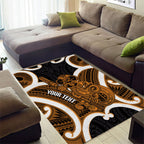 Karaka Aotearoa Atua Tumatauenga Personalised Area Rug Maori God Of War Tiki With Taiaha