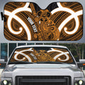 Karaka Aotearoa Atua Tumatauenga Personalised Auto Sun Shade Maori God Of War Tiki With Taiaha