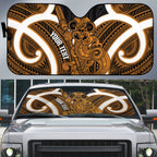 Karaka Aotearoa Atua Tumatauenga Personalised Auto Sun Shade Maori God Of War Tiki With Taiaha
