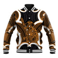 Karaka Aotearoa Atua Tumatauenga Personalised Baseball Jacket Maori God Of War Tiki With Taiaha
