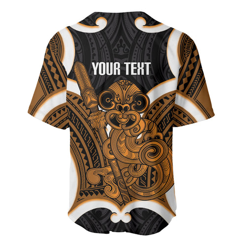Karaka Aotearoa Atua Tumatauenga Personalised Baseball Jersey Maori God Of War Tiki With Taiaha