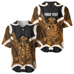 Karaka Aotearoa Atua Tumatauenga Personalised Baseball Jersey Maori God Of War Tiki With Taiaha