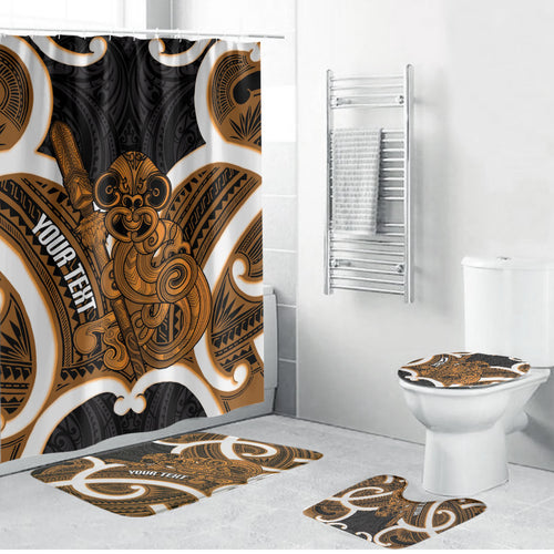Karaka Aotearoa Atua Tumatauenga Personalised Bathroom Set Maori God Of War Tiki With Taiaha