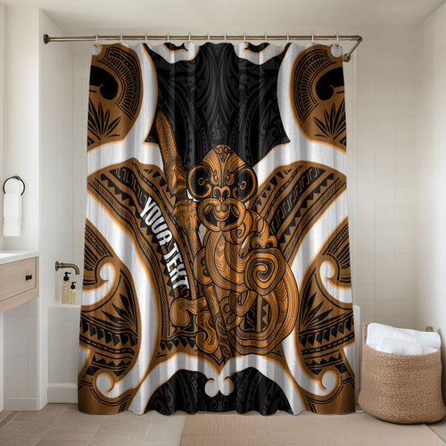 Karaka Aotearoa Atua Tumatauenga Personalised Bathroom Set Maori God Of War Tiki With Taiaha