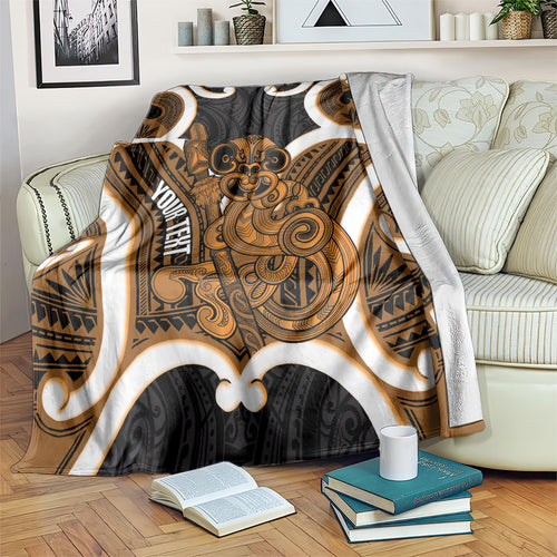 Karaka Aotearoa Atua Tumatauenga Personalised Blanket Maori God Of War Tiki With Taiaha