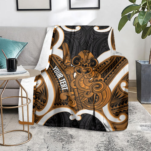 Karaka Aotearoa Atua Tumatauenga Personalised Blanket Maori God Of War Tiki With Taiaha
