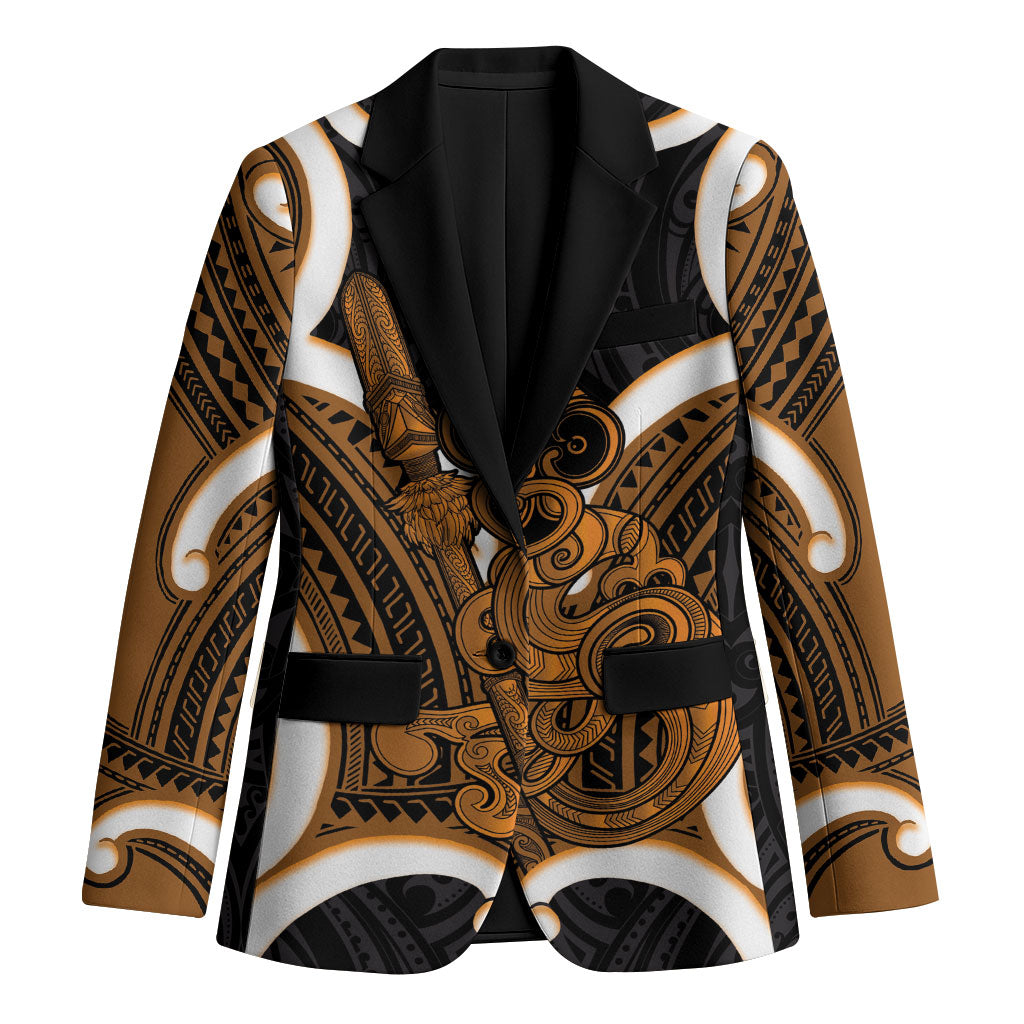 Karaka Aotearoa Atua Tumatauenga Personalised Blazer Maori God Of War Tiki With Taiaha