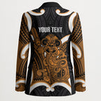 Karaka Aotearoa Atua Tumatauenga Personalised Blazer Maori God Of War Tiki With Taiaha