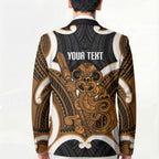 Karaka Aotearoa Atua Tumatauenga Personalised Blazer Maori God Of War Tiki With Taiaha