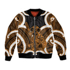 Karaka Aotearoa Atua Tumatauenga Personalised Bomber Jacket Maori God Of War Tiki With Taiaha