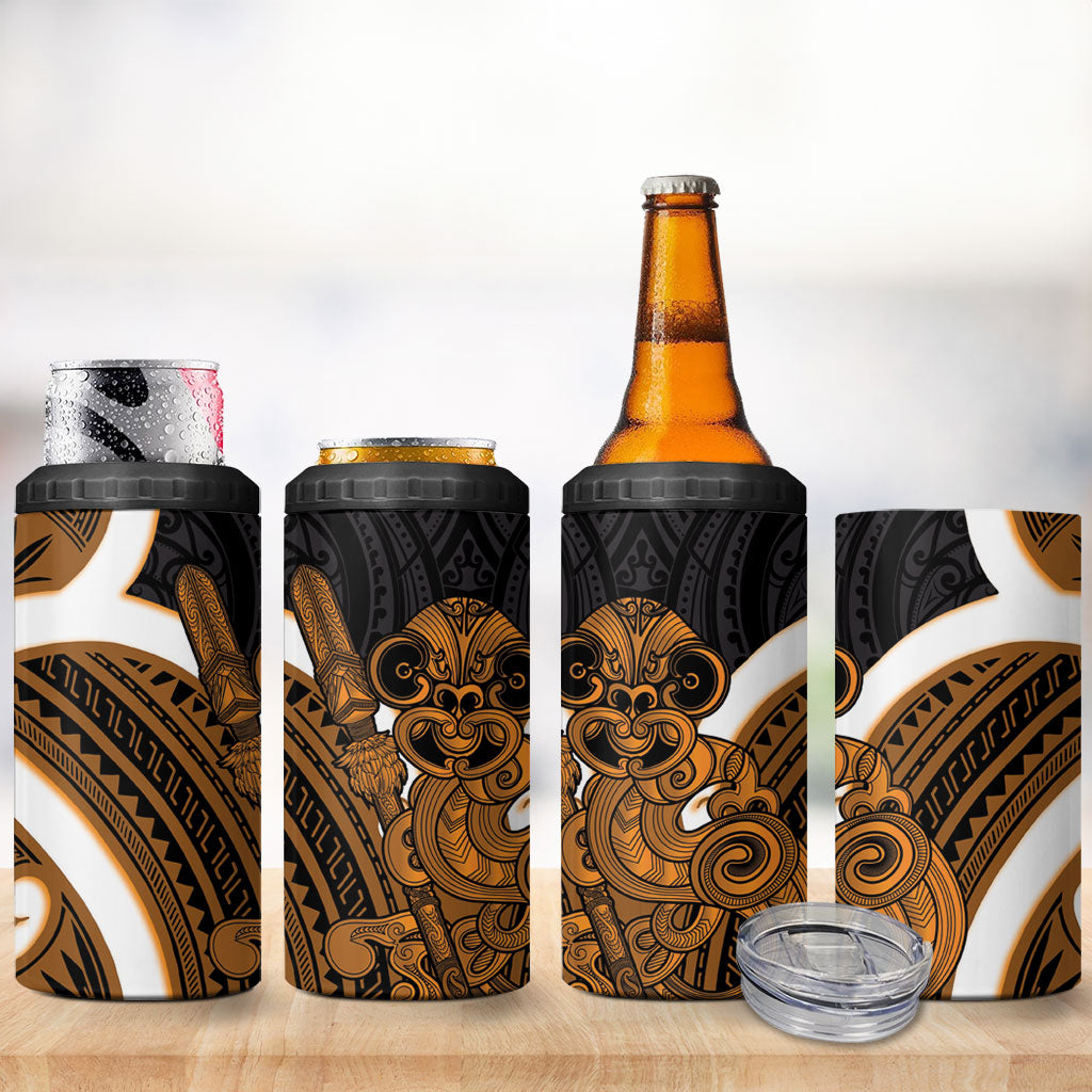 Karaka Aotearoa Atua Tumatauenga 4 in 1 Can Cooler Tumbler Maori God Of War Tiki With Taiaha