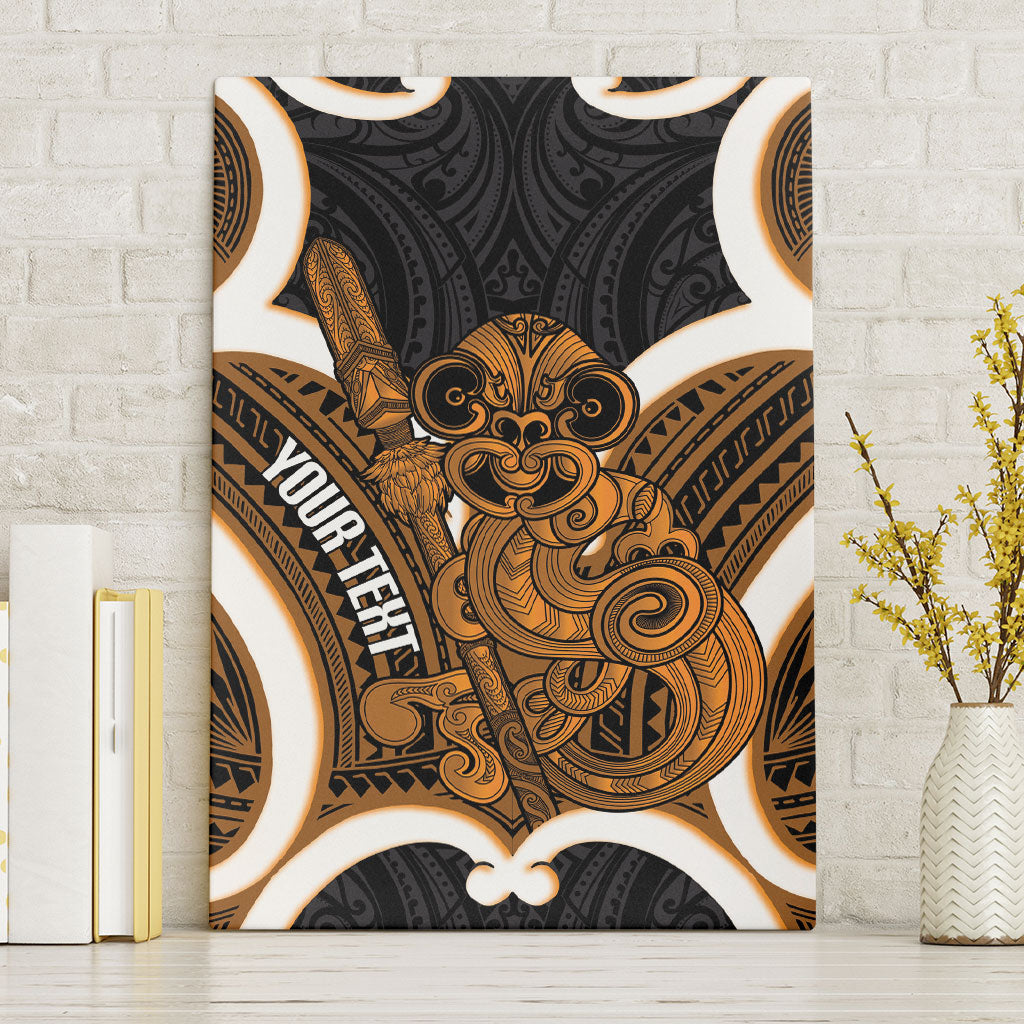 Karaka Aotearoa Atua Tumatauenga Personalised Canvas Wall Art Maori God Of War Tiki With Taiaha