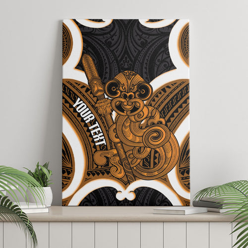 Karaka Aotearoa Atua Tumatauenga Personalised Canvas Wall Art Maori God Of War Tiki With Taiaha