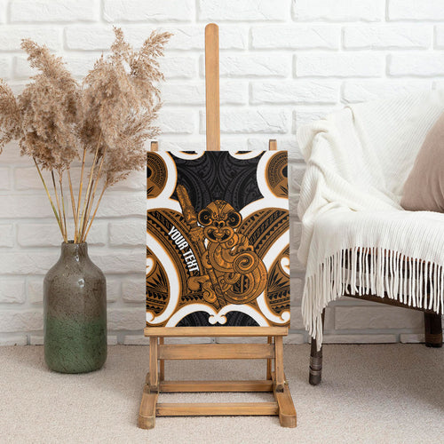 Karaka Aotearoa Atua Tumatauenga Personalised Canvas Wall Art Maori God Of War Tiki With Taiaha