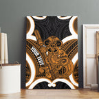 Karaka Aotearoa Atua Tumatauenga Personalised Canvas Wall Art Maori God Of War Tiki With Taiaha