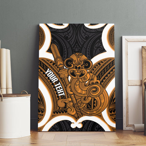 Karaka Aotearoa Atua Tumatauenga Personalised Canvas Wall Art Maori God Of War Tiki With Taiaha