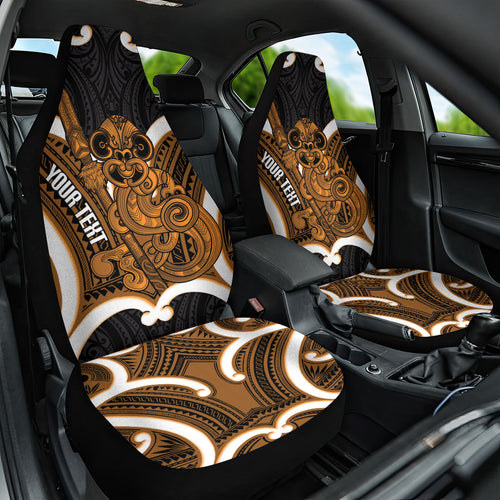 Karaka Aotearoa Atua Tumatauenga Personalised Car Seat Cover Maori God Of War Tiki With Taiaha